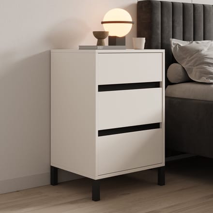 Meubella - Montellini - Nachtkastje - Beige - 48x40x71 cm