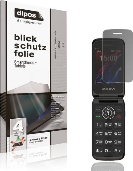 dipos – Matte Privacy Screenprotector geschikt voor Maxvi E15 | Anti-Spy Beschermfolie