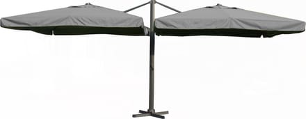 Paralux dubbele zweefparasol - 2 doeken van 3x3m - Donkergrijs