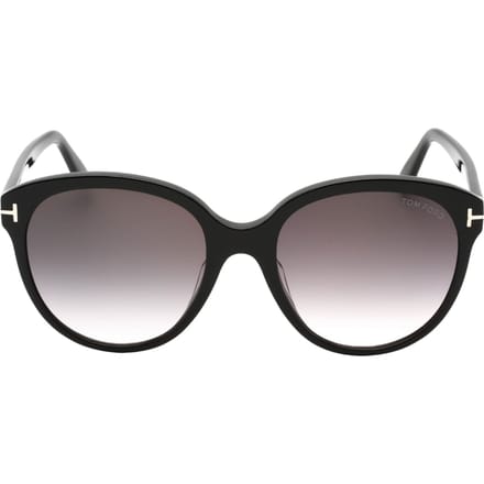 Tom Ford Gradient Smoke Lensed Glanzende zwarte plastic zonnebril