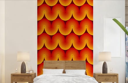 Behang - Fotobehang Design - Retro - Rood - Abstract - Breedte 150 cm x hoogte 240 cm