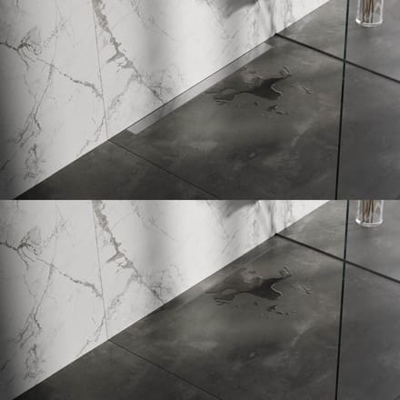 Brauer Douchegoot met Multifunctioneel Rooster en Flens Voor Wandmontage - 100 cm - Rvs Geborsteld