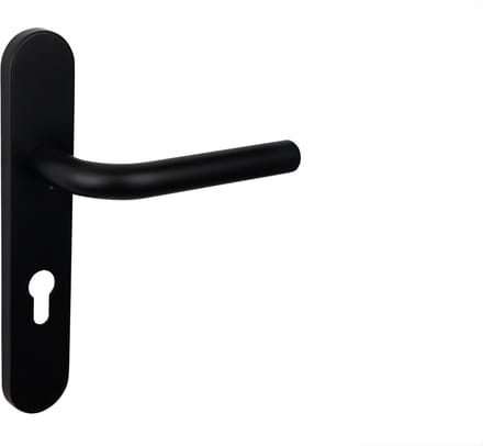 Lavuzo deurkruk Oristano Zwart met afgerond schild PC72 | Per set | Deurklink met schild