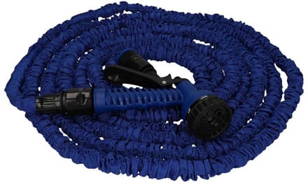 Cartrend uitrekbare tuinslang 5-15 meter met 7 sproeipatronen, blauw