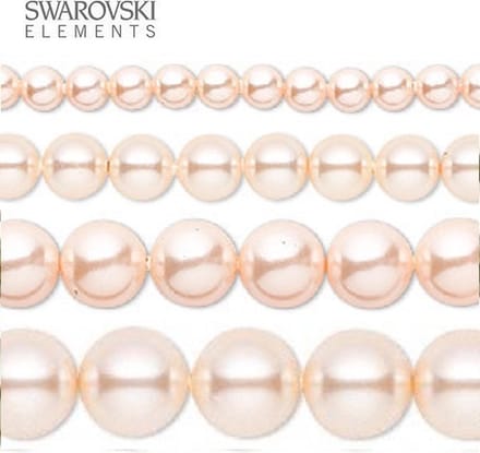 Swarovski Elements, 65 stuks Swarovski parels, 6mm, peach (5810)