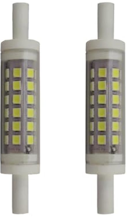 COB LED R7S Glazen Buis 5W 78mm - 2 Stuks Warm Wit