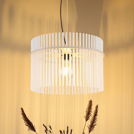 Globo Hanglamp Gorley, wit/zandkleurig, Ø 40 cm, glas, E27