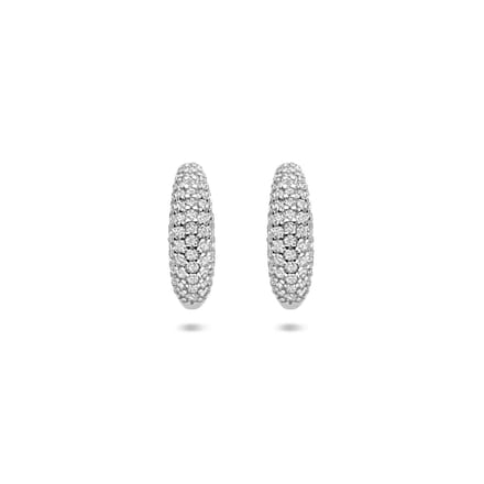 Zilveren gerhodineerde stekeroorringen 14 mm - 1341739