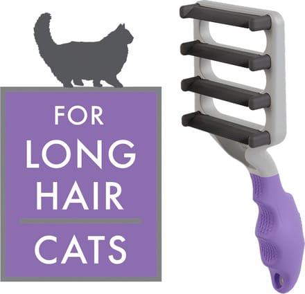 FUR4 DeShedding Tool Paars voor langharige katten - Ontwolborstel - Veiliger - Zachter en effectiever