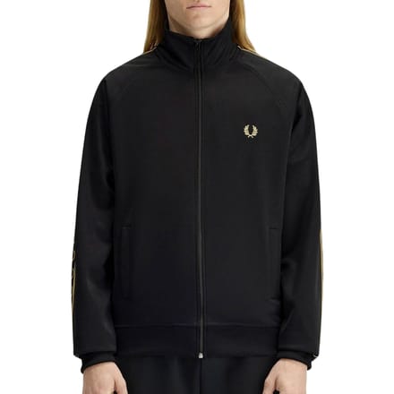 Fred Perry Contrast tape track jacket - black champagne