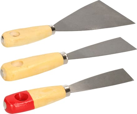 Bruder Mannesmann Plamuurmessen set 3-delig - 30 mm - 50 mm - 100 mm - staal - hout