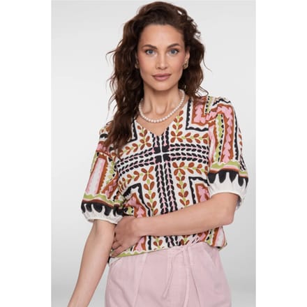 Geisha 63255-20 718 top ecru/pink/cactus