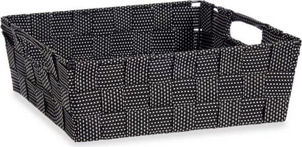 Mand Vlechten Zwart Stof (23 x 8 x 27 cm)