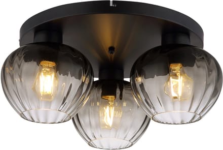 Plafonniere - zwart - TOY - glas - Ø 45cm - E27 - 60130308 - Globo