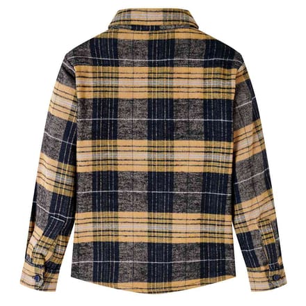 vidaXL - Kindershirt - geruit - 116 - geel - en - zwart