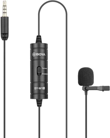 BOYA BY-M1S microfoon Zwart Lavalier-/reversmicrofoon