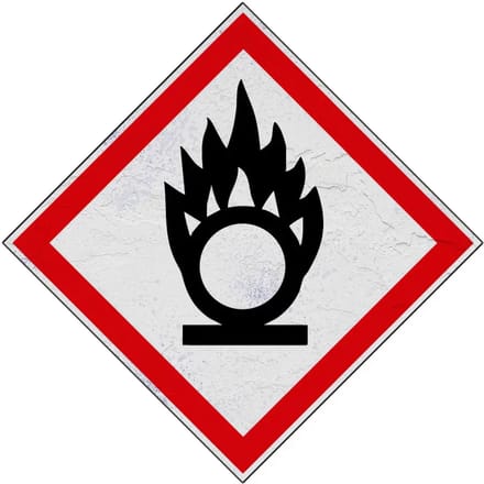 GHS03 oxiderende stoffen bord | Forex Re materiaal | 20 x 20 cm