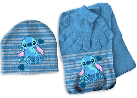 Disney Lilo & Stitch Set muts, sjaal en handschoenen, Love - ONE SIZE 3-6 jr - Acryl / Elastaan