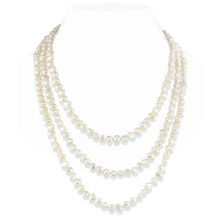 PROUD PEARLS® Lange barok parelketting 180cm wit