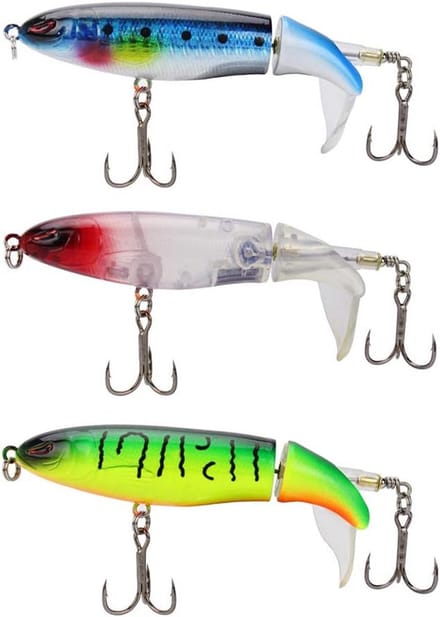 Set van 3 Kunstaas - Topwater Vislure met Roterende Staart - 15cm 36g - Voor Baars, Snoek, Karper