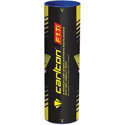 Buis met 6 badminton shuttles Carlton F1 Ti