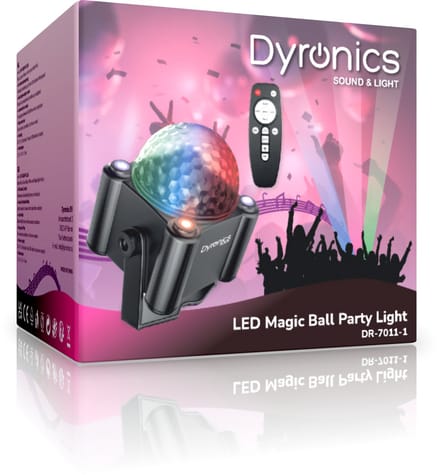 Dyronics - LED Magic Ball met afstandsbediening Multicolour lichteffecten en downlighters - Discobal - Discolamp