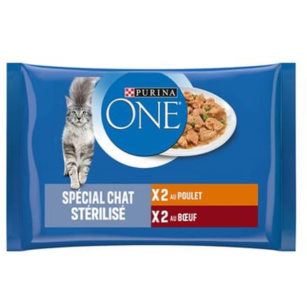 4x85g Purina ONE Sterilcat Kip en Rund Kattenvoer nat