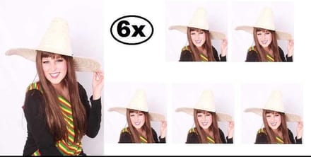 6x Sombrero Mexico naturel