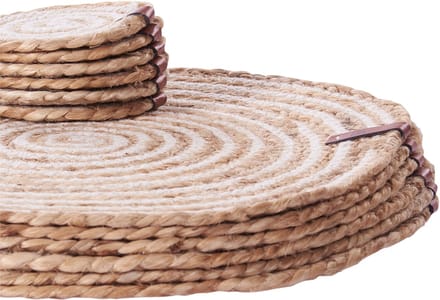 QUININE - Set van 12 placemats en onderzetters - Natuurlijk - Jute