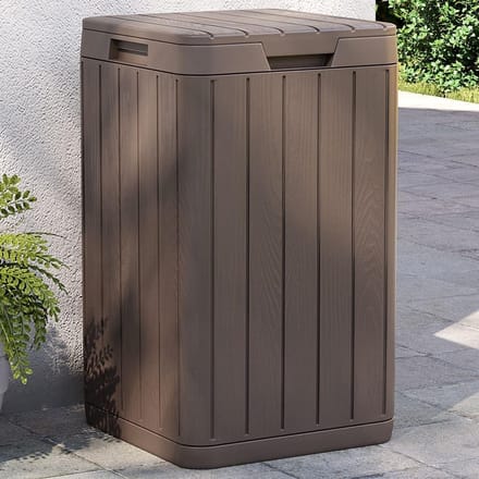Grote Tuin Afvalbak 38x38x65 cm - Polypropyleen Bruin - Voor Buiten