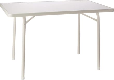 Inklapbare tuintafel 115 x 70 cm met marmerdecor en wit stalen frame