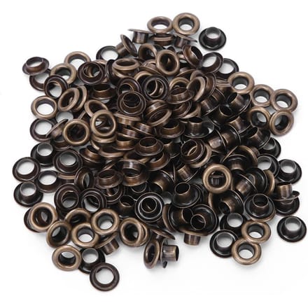 100 Set Messing Oogje Kleding Tas Accessoire Dubbelzijdig 4mm Oogje Grommet Kit Antique Bronze gray
