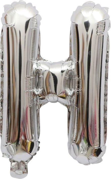 Folieballon / Letterballon Zilver - Letter H - 41cm