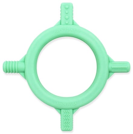 ARK Therapeutic bijtspeeltje baby Tetra-Bite turquoise stevig kunststof.