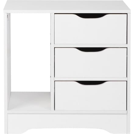 Moderne Nachtkastje Ladekast Met 3 Lades Slaapkamer Tafel Meubilair (Wit) wit