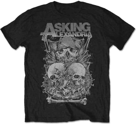Asking Alexandria - Skull Stack Heren Tshirt - XL - Zwart