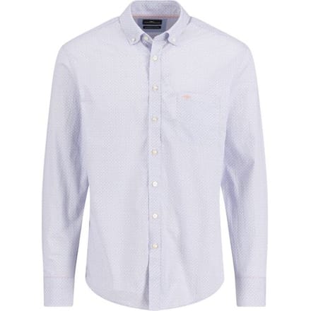 Fynch-Hatton Overhemd Mini Abstract Pattern Button-Down Crystal Blue / male