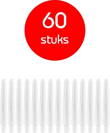 Darts Set - darts shafts - 20 sets (60 stuks) - short - puur-wit - dart shafts - shafts