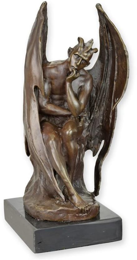 Bronzen beeld - Satan - sculptuur - 31 cm hoog