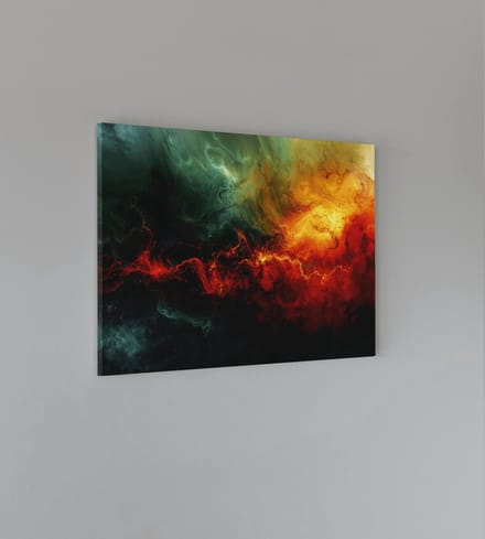 Canvas Schilderij - Abstract - Oranje - Wanddecoratie - 60x40x2 cm