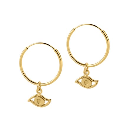 Goud Plated Hoop met Oog 18 MM