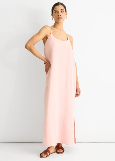 Blush Strappy Airflow oversized jurk met gekruiste rug