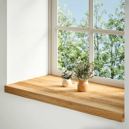 vidaXL - Vensterbanken - 2 - st - 80x40x2 - cm - massief - eikenhout - lichtbruin