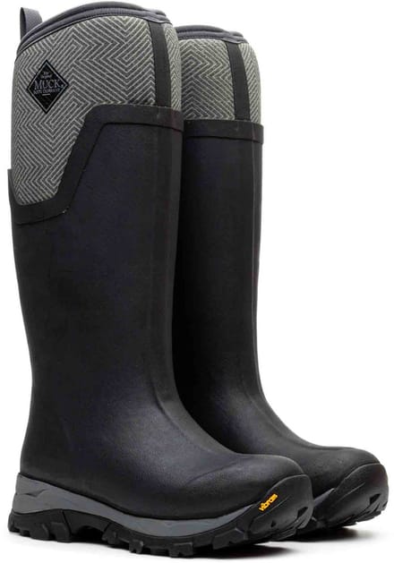 Muck Boot Arctic Ice Tall AGAT | Zwart/Grijs Geometrisch - Regenlaarzen - Maat 42 -