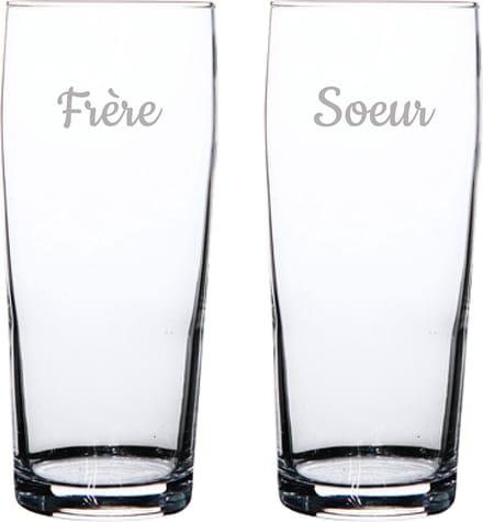 Bierfluitje gegraveerd - 19cl - Frere & Soeur