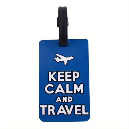DW4Trading Kofferlabel Keep Calm And Travel Blauw - Reislabel - Bagage Label
