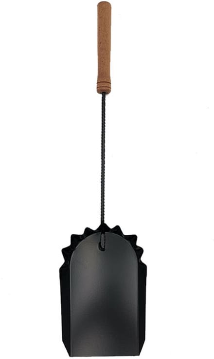 Asschep houtkachel - 54 cm - haardschep - zwart - staal - hout - schep as