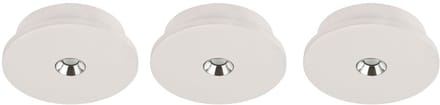 Plafondlamp gips wit keukenlamp moderne plafondlamp verchroomd, LED 4W 200Lm warm wit, DxH 16x4,5 cm, set van 3