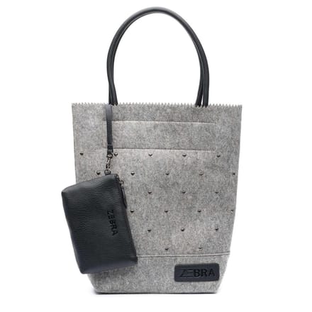 Zebra Trends Natural Bag Kartel - Vilt met Studs Light Grey