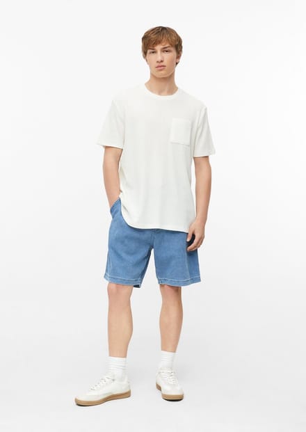 Jeans Bermuda Met Middenhoogte Taille Rechte Pijpen Elastische Taille s.Oliver Detroit